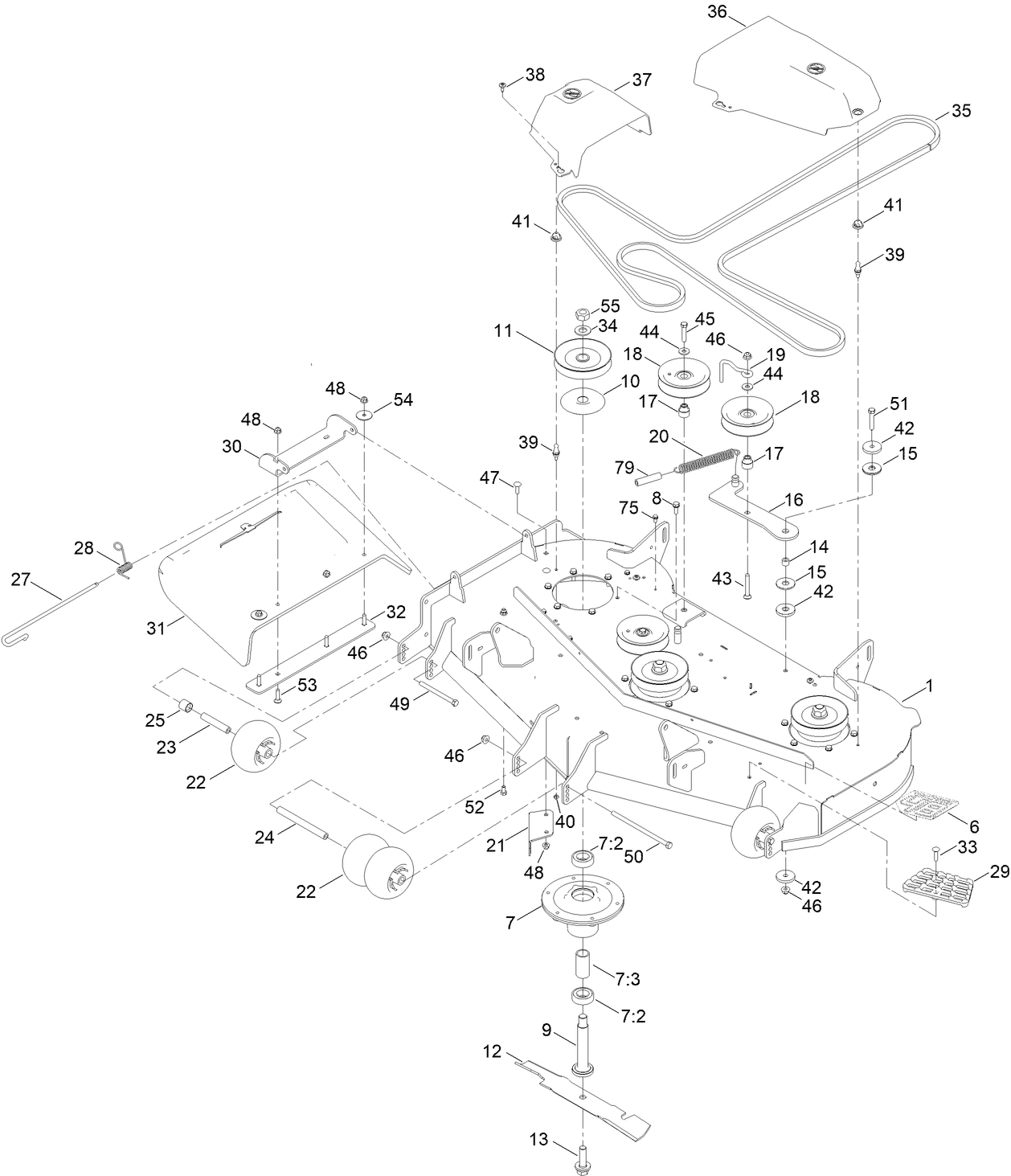 48in Deck and Decal Assembly