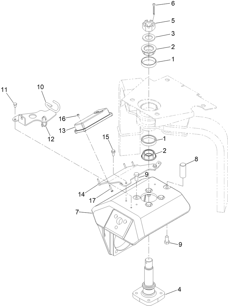 Steering Spindle and Arm Assembly
