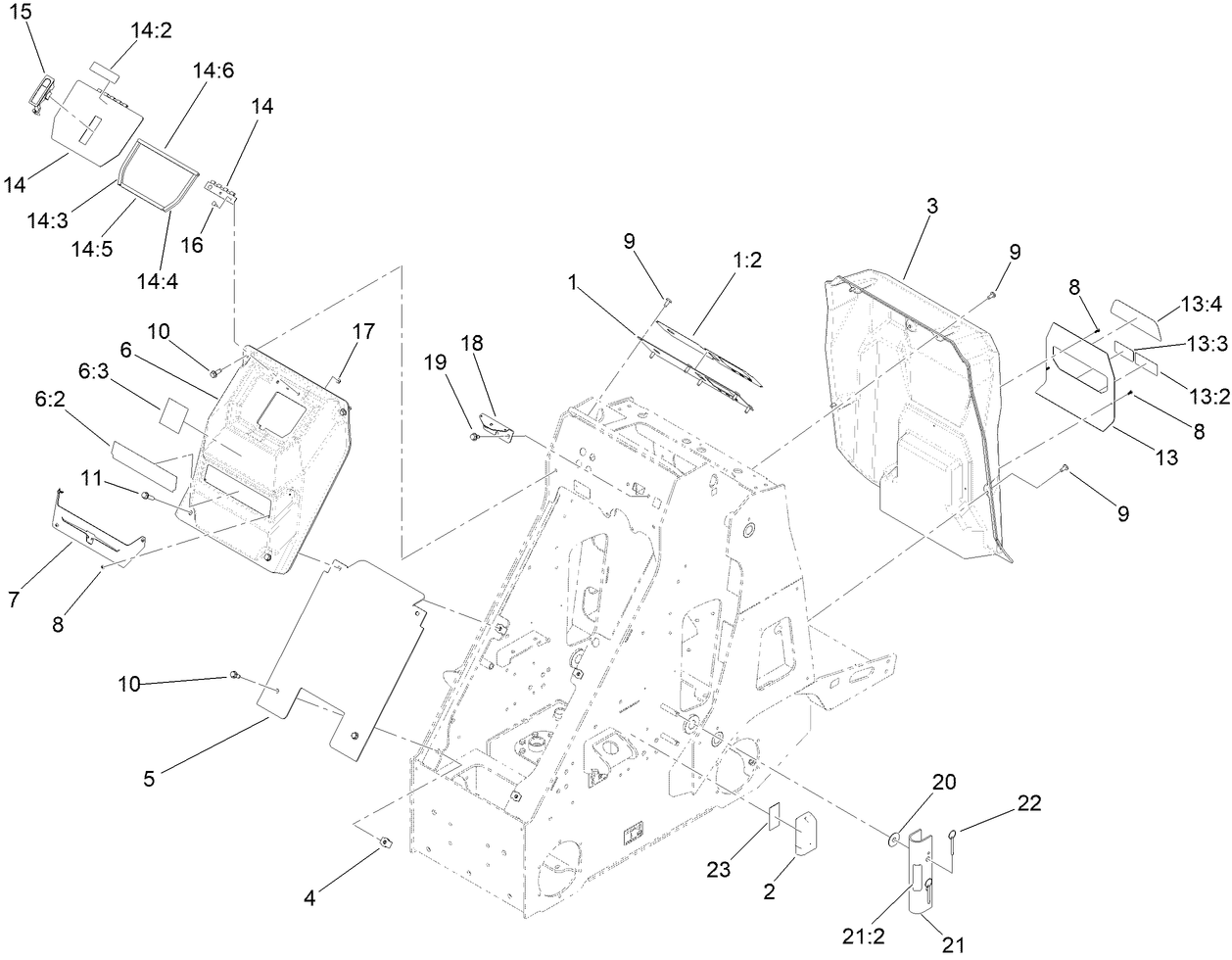 Hood and Service Panel Assembly