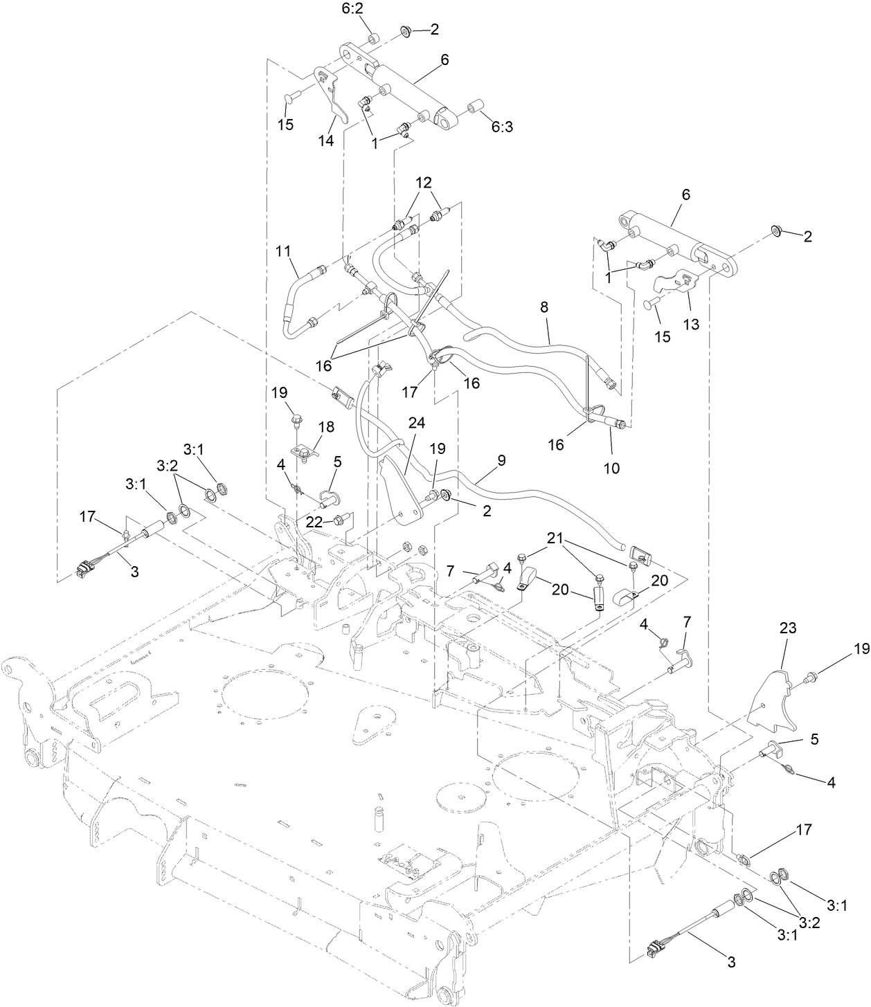 Center Deck Hydraulic and Electrical Assembly