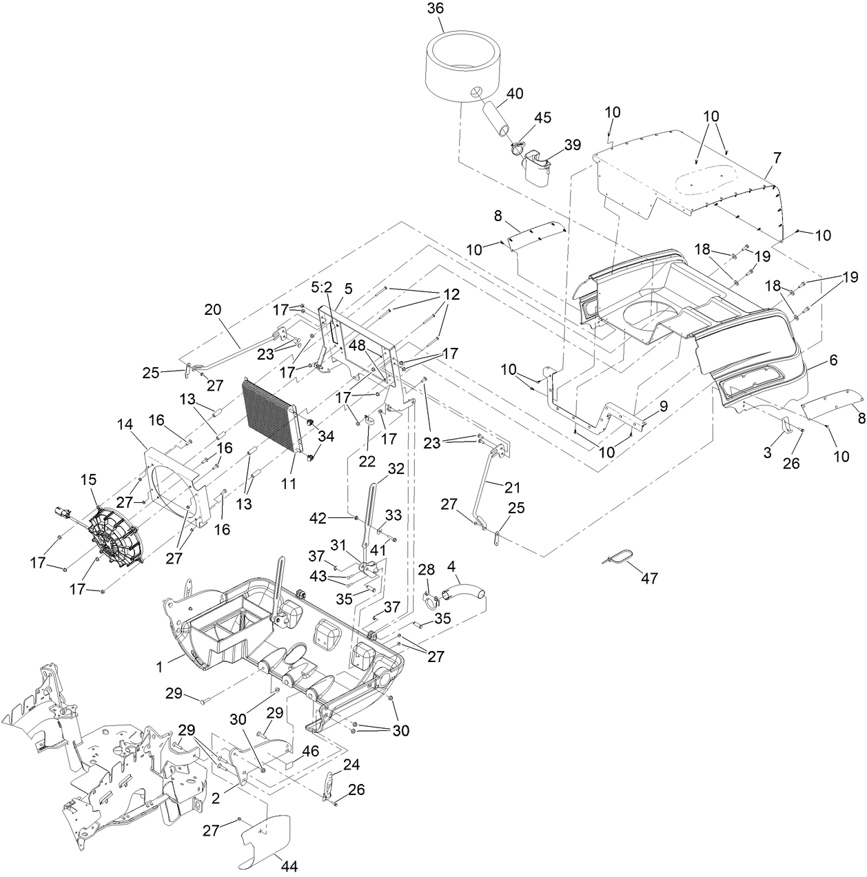 Hood and Oil Cooler Assembly