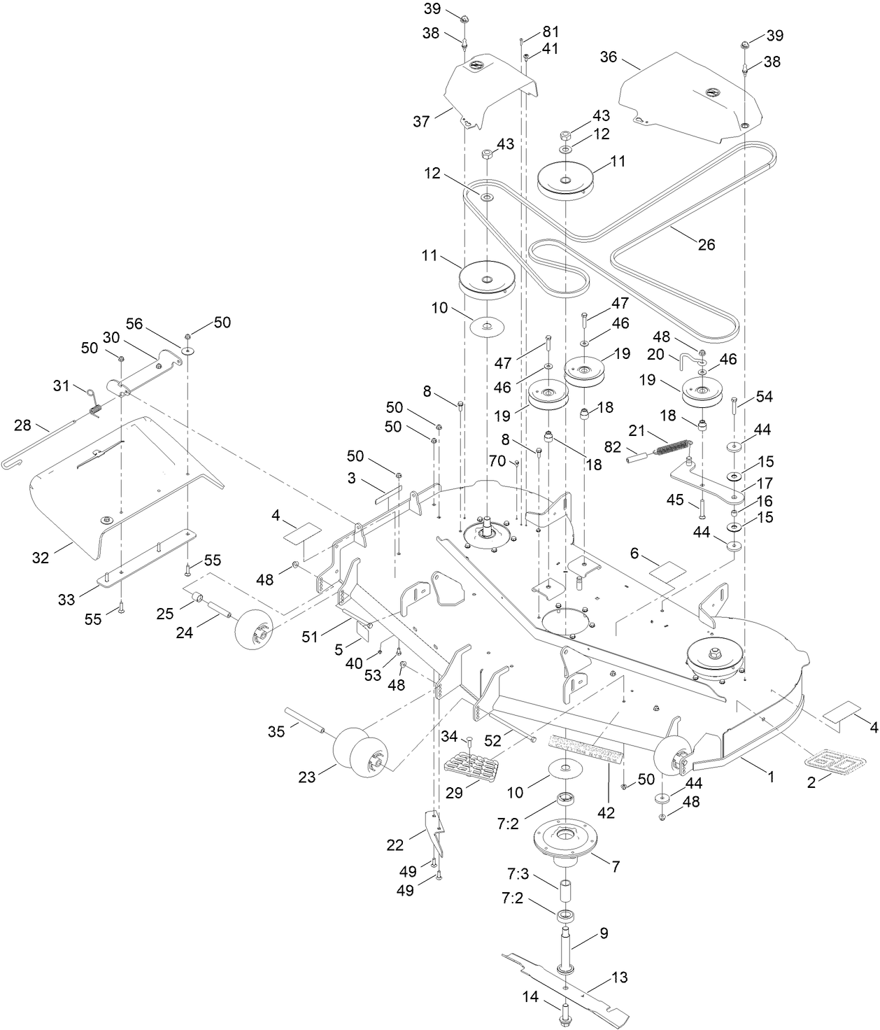 60 Inch Deck and Decal Assembly