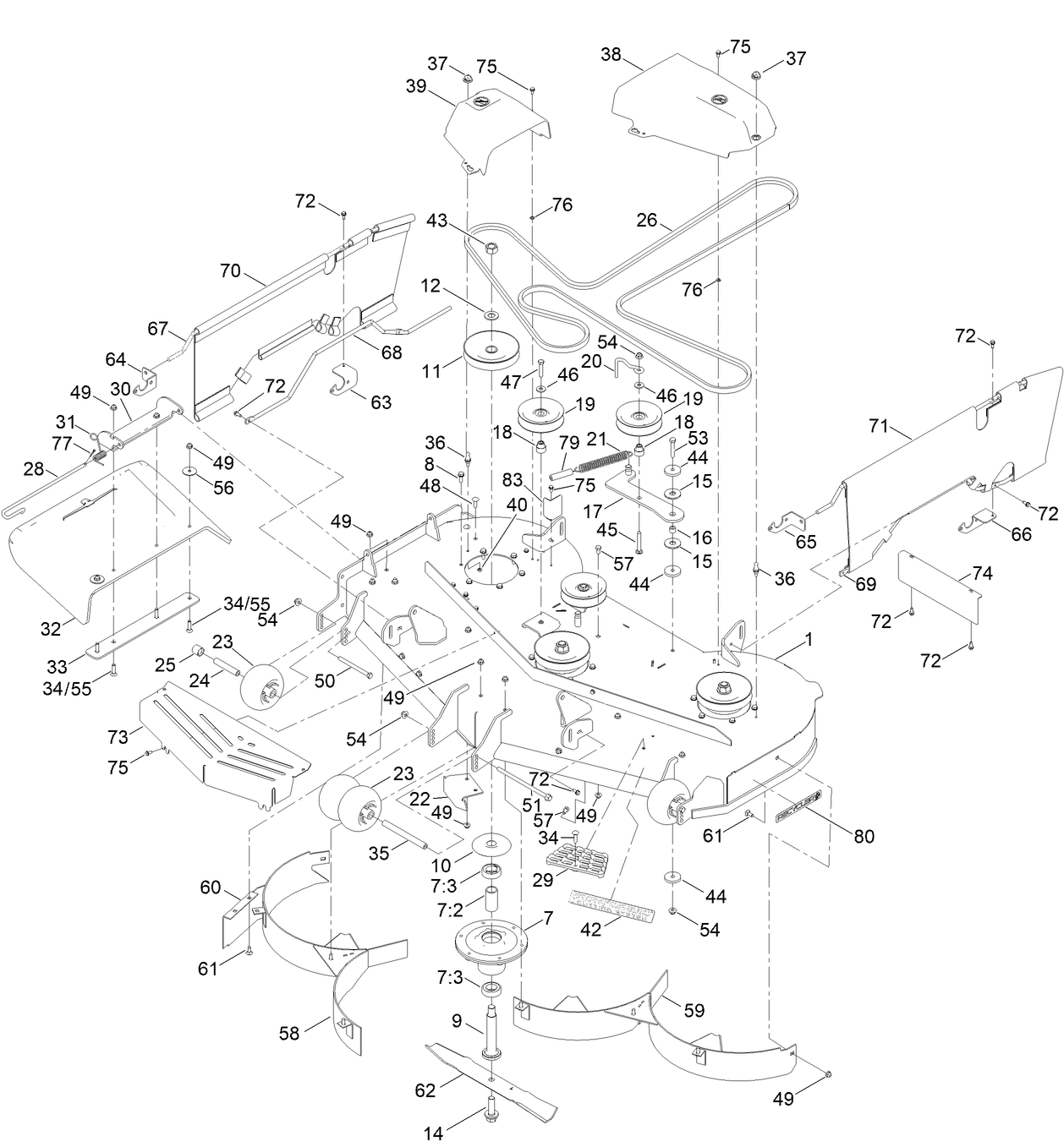54 Inch Deck and Decal Assembly
