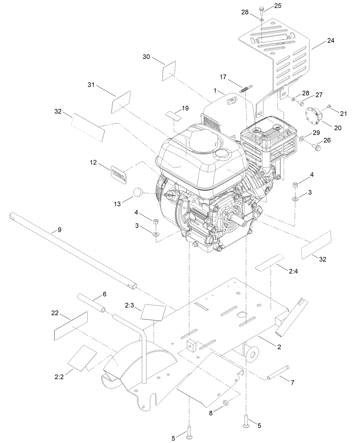 Engine and Frame Assembly
