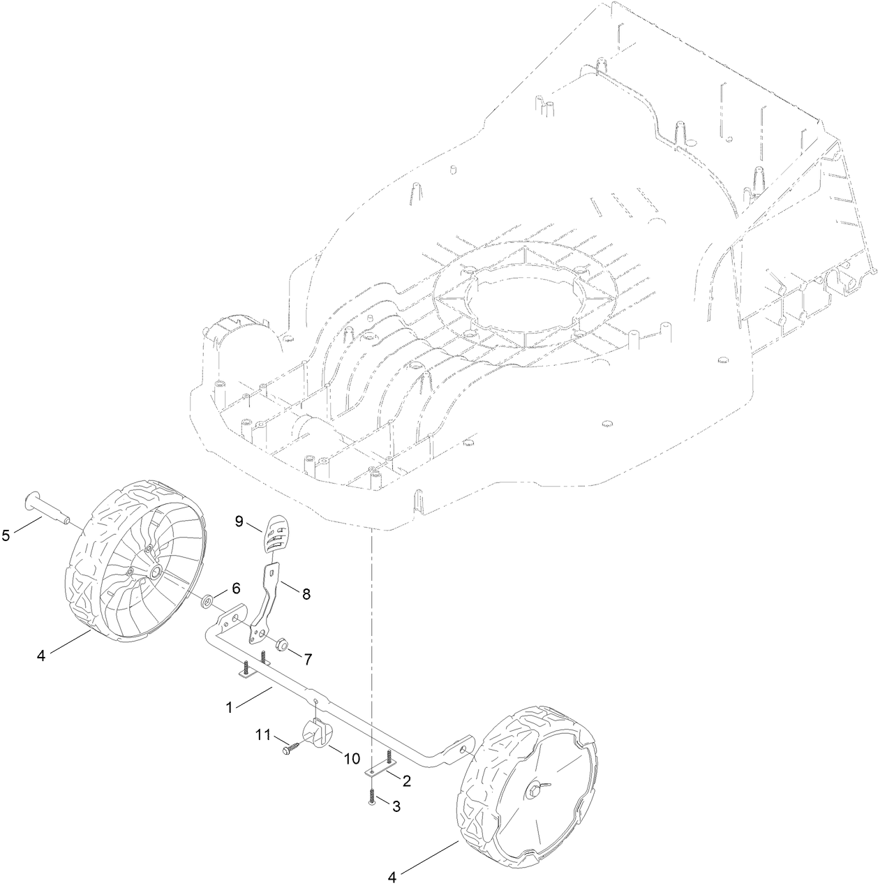 Front Wheel and Height-of-Cut Assembly