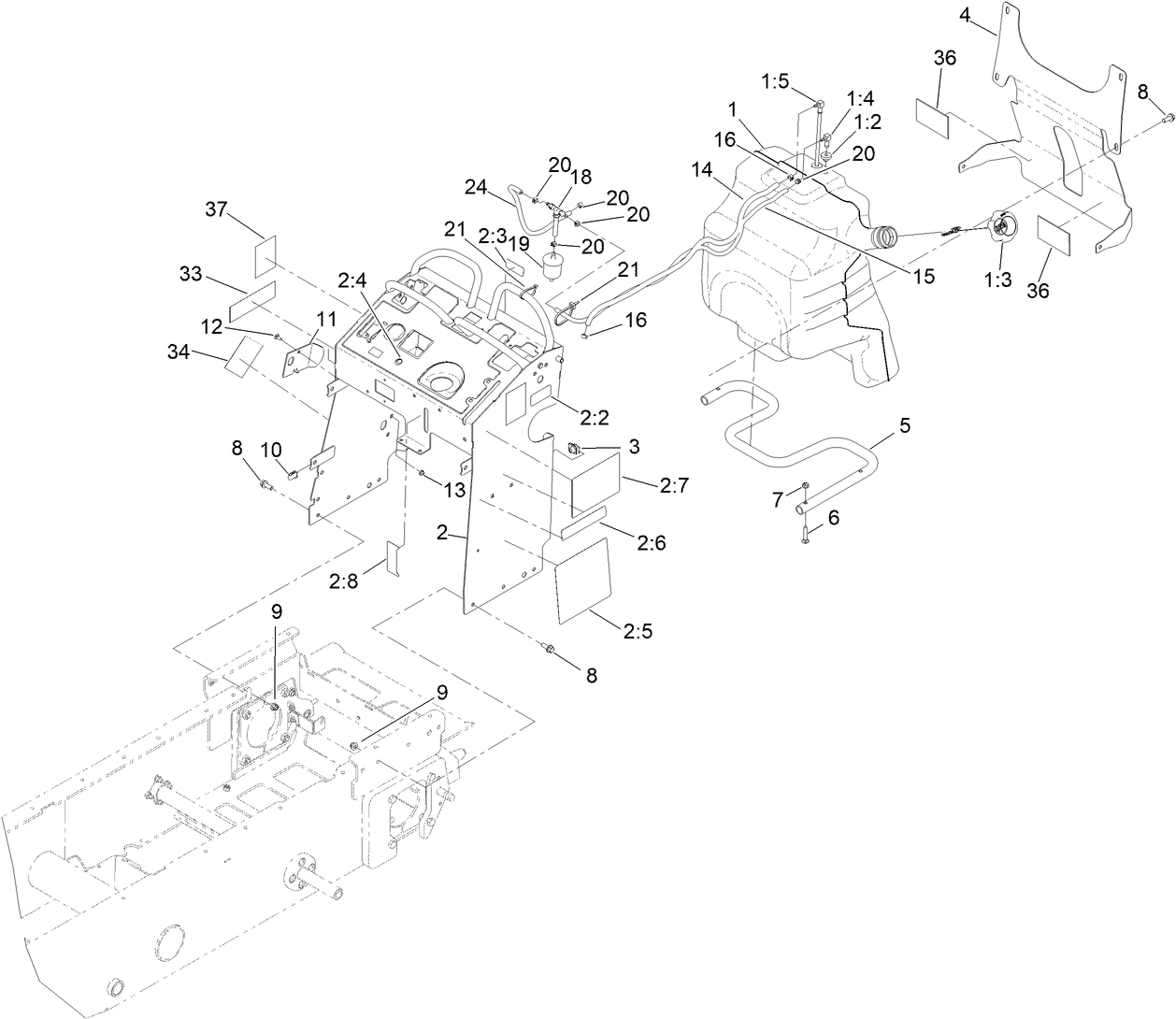 Fuel Tank and Tower Assembly
