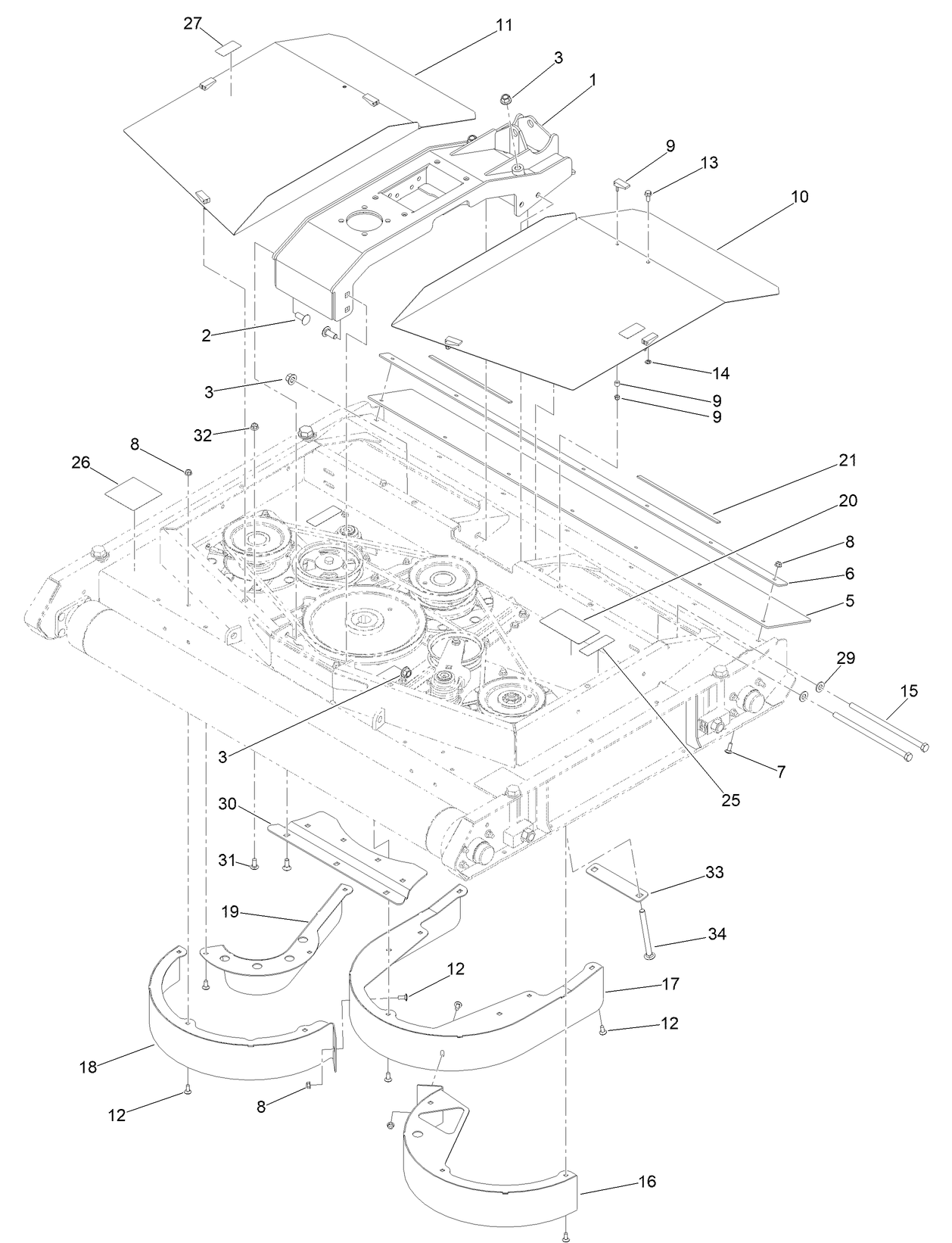 Deck Mount and Deck Cover Assembly
