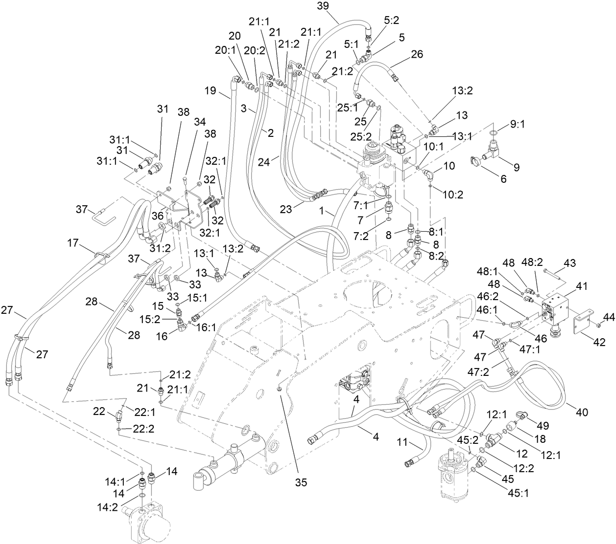 Hydraulic Hose Routing Assembly