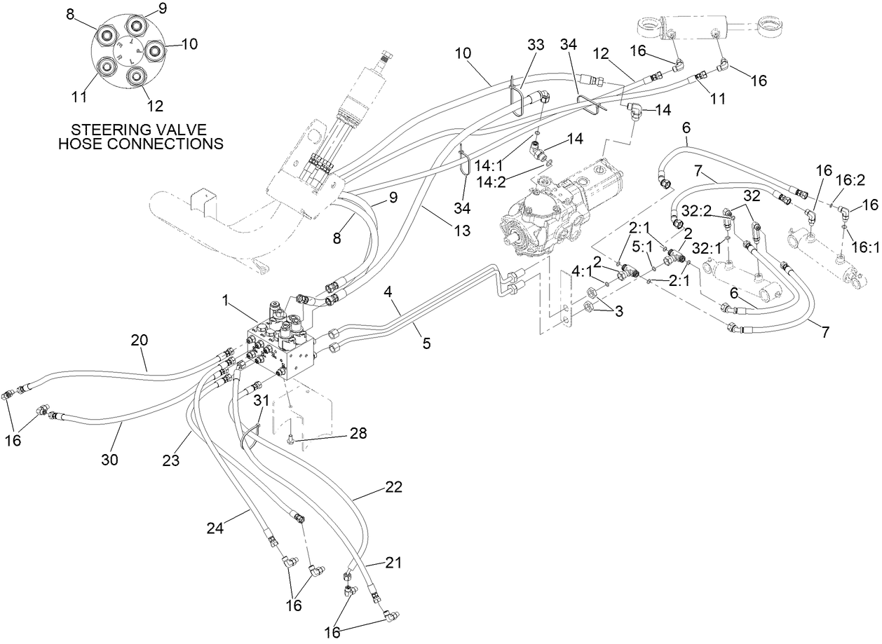 Lift Manifold and Steering Circuit Assembly