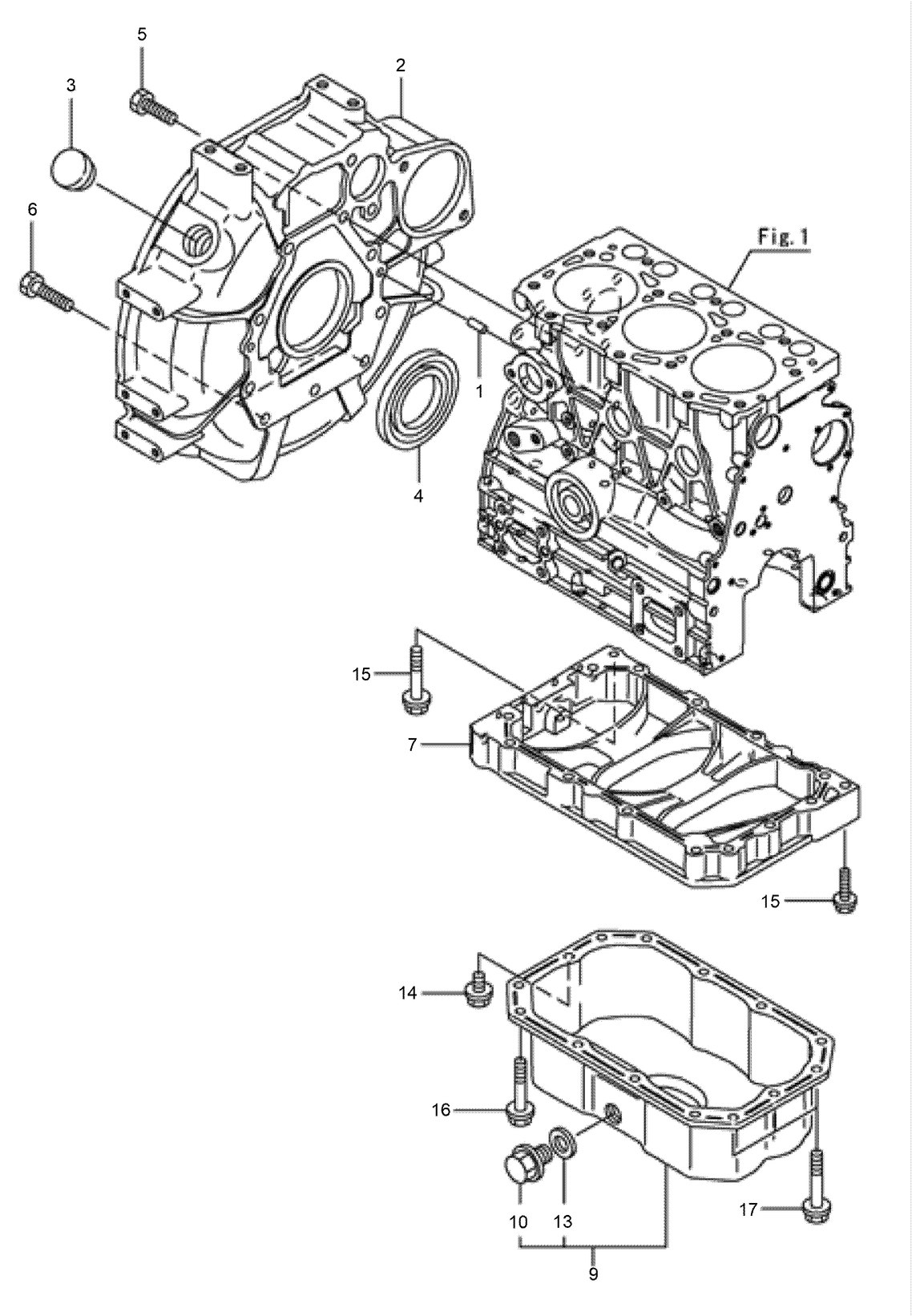 Fywheel Housing and Oil Sump Assembly