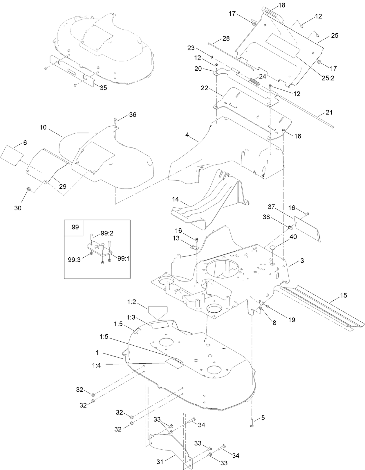 Deck, Frame and Chute Assembly