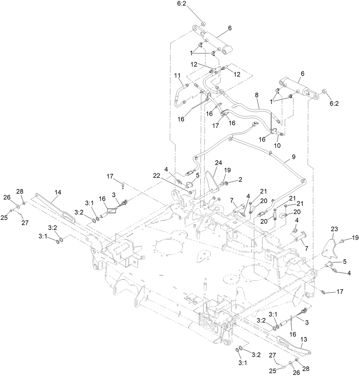 Center Deck Hydraulic and Electrical Assembly