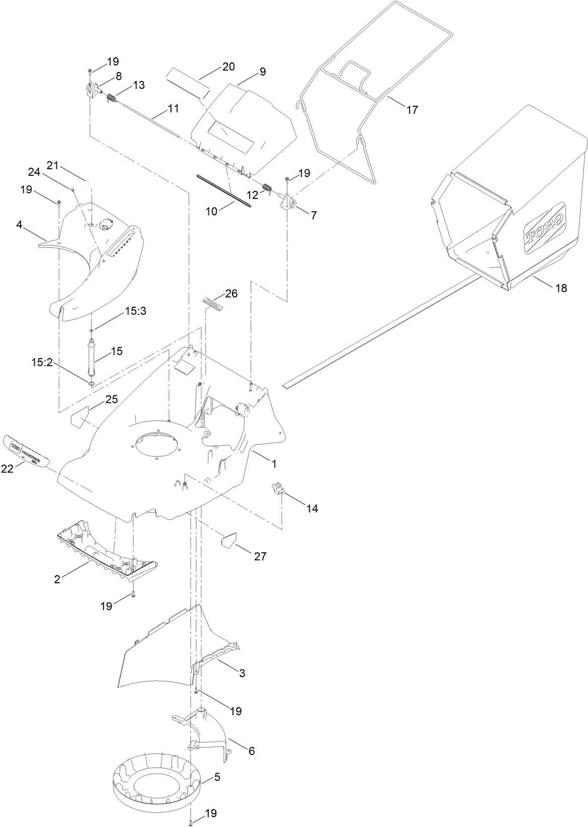 Deck and Bagger Assembly
