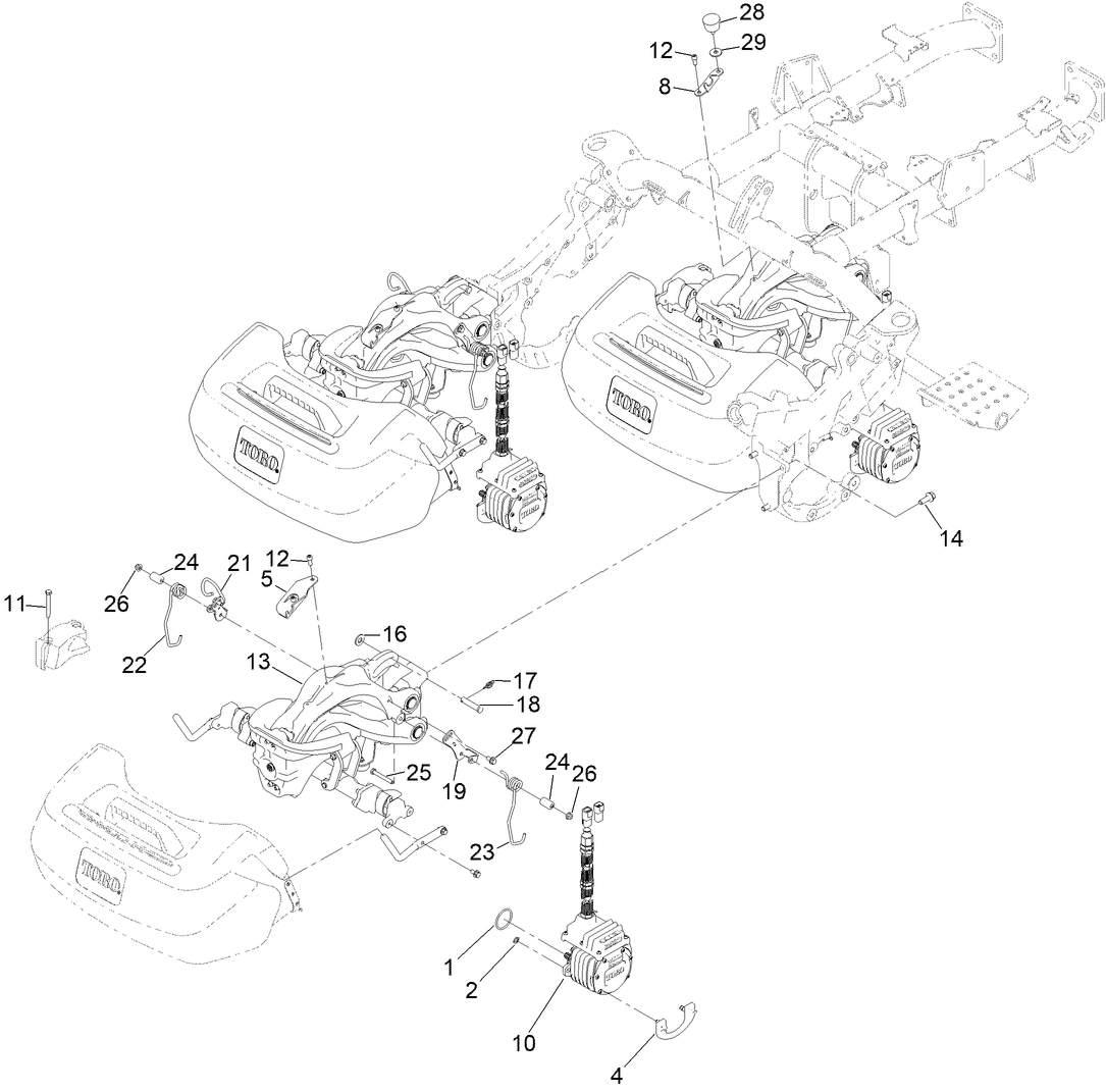 Suspension, Reel Motor and Basket Assembly