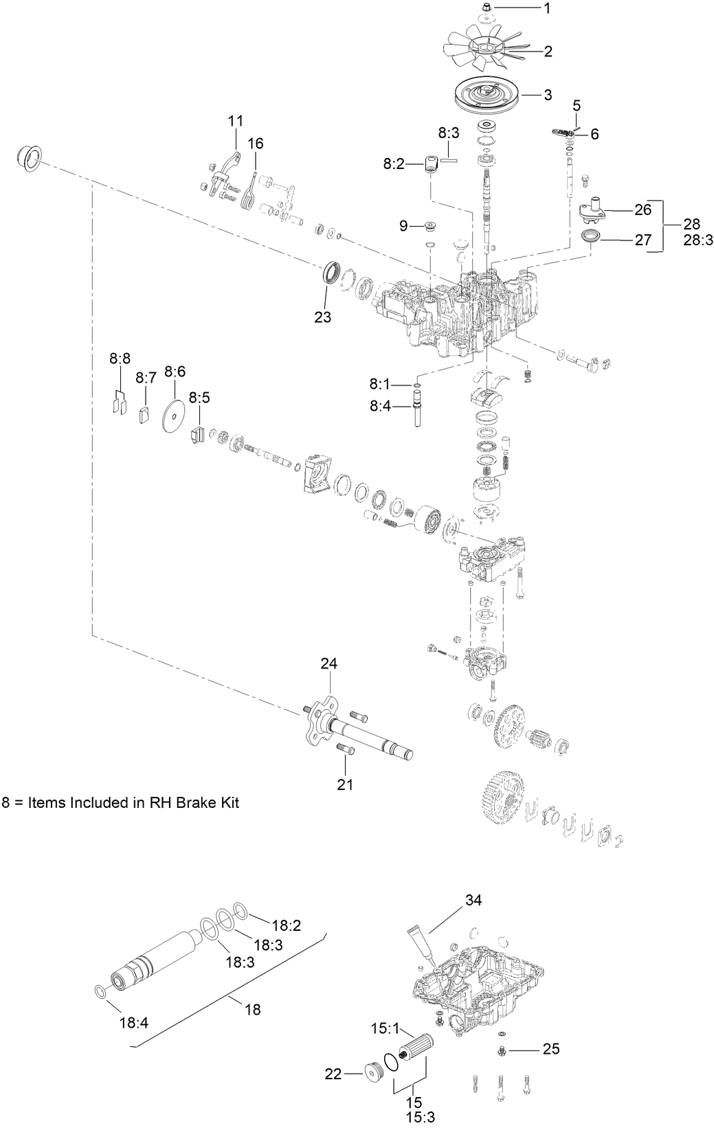 LH Transmission Assembly No. 161-6674