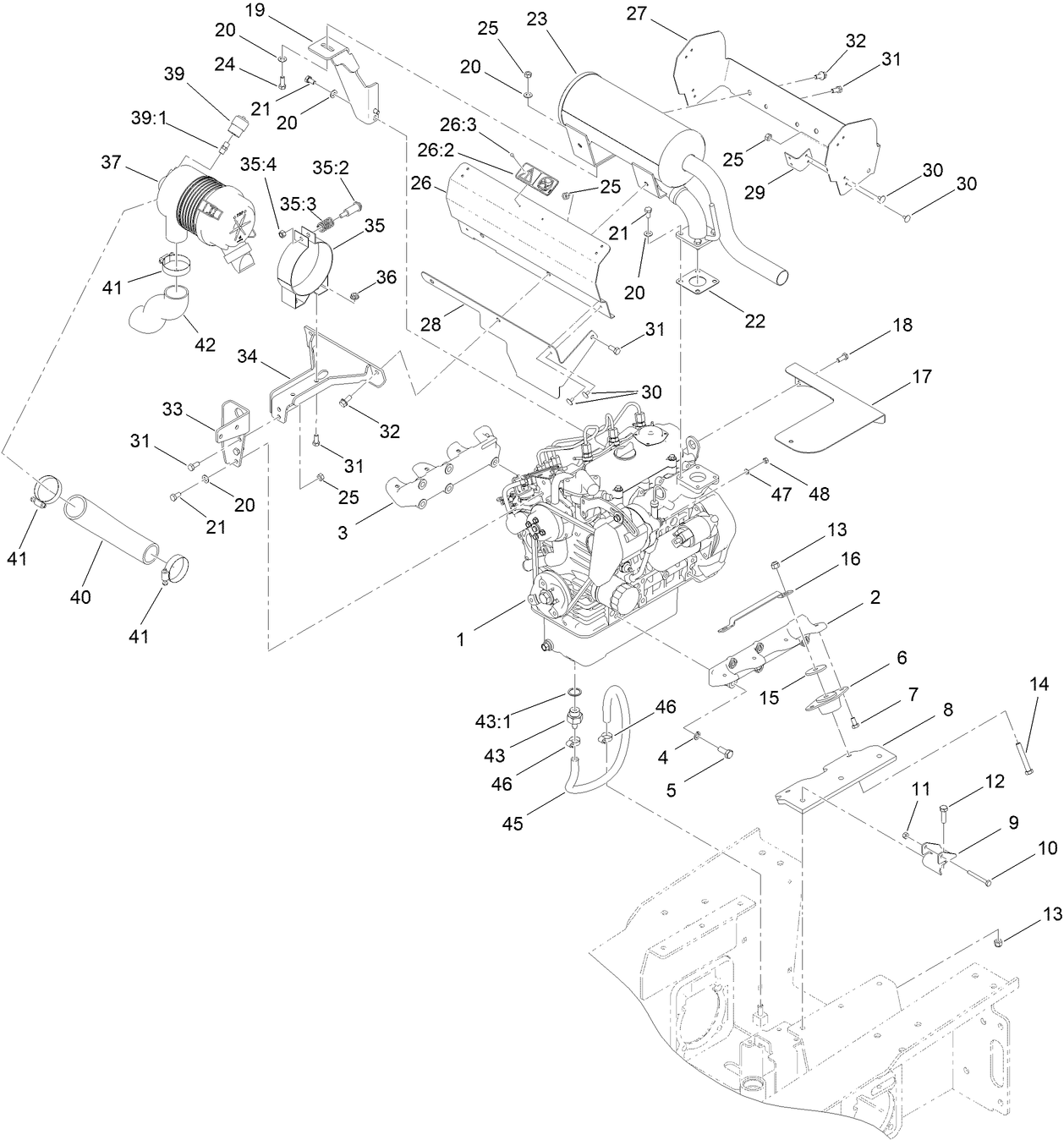 Engine and Air Cleaner Assembly