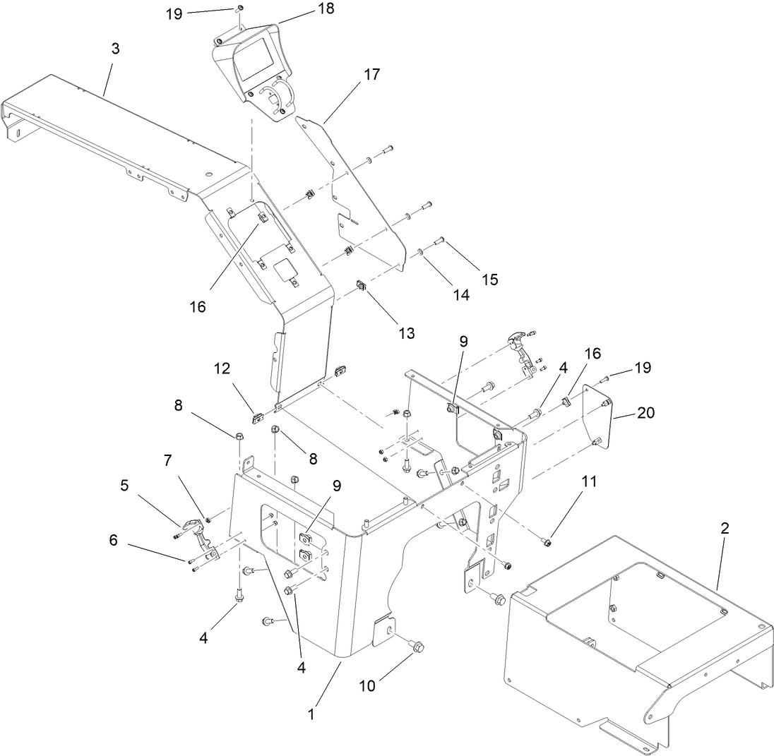 Center Console and Seat Support Assembly