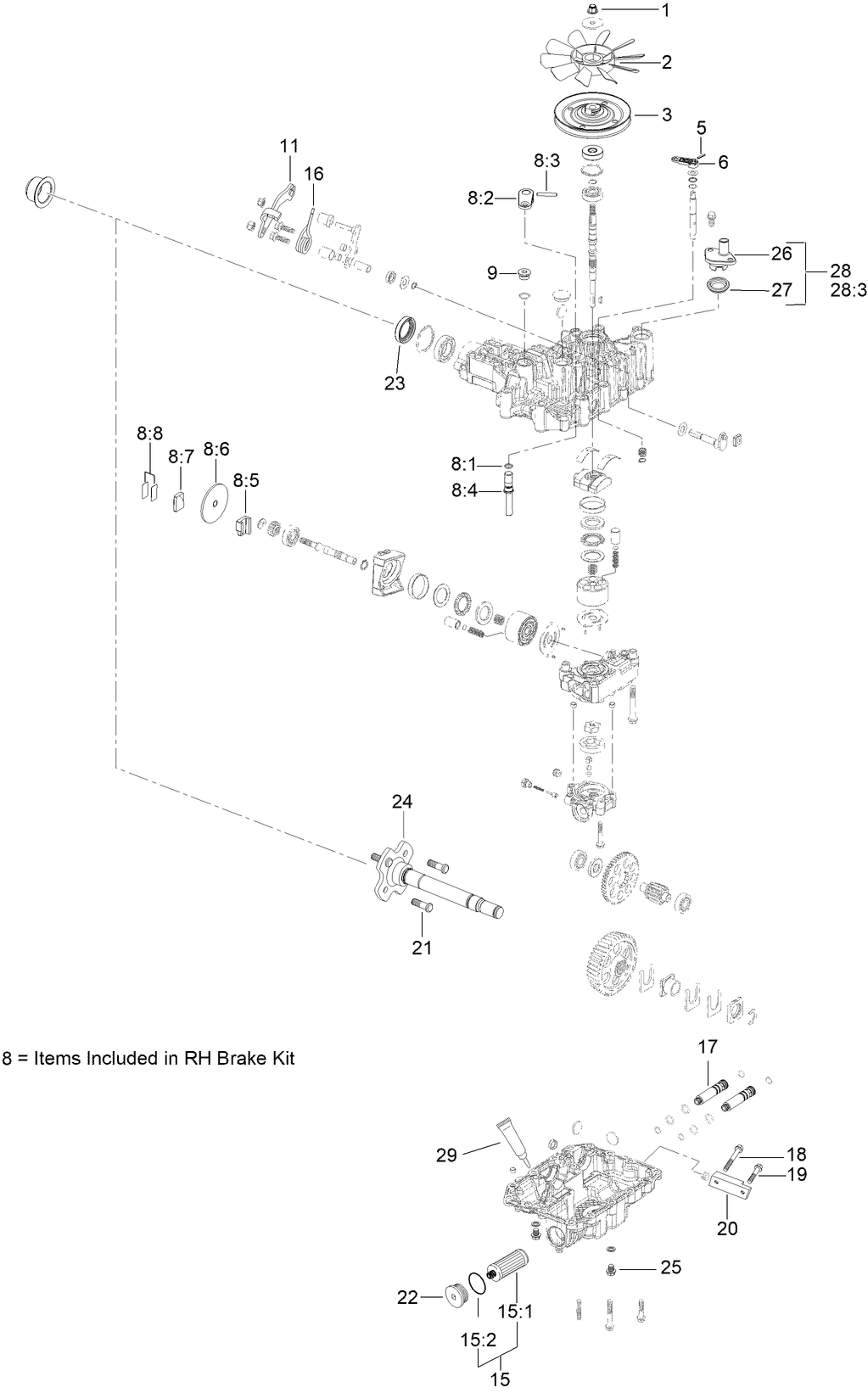 LH Transmission Assembly No. 138-5840