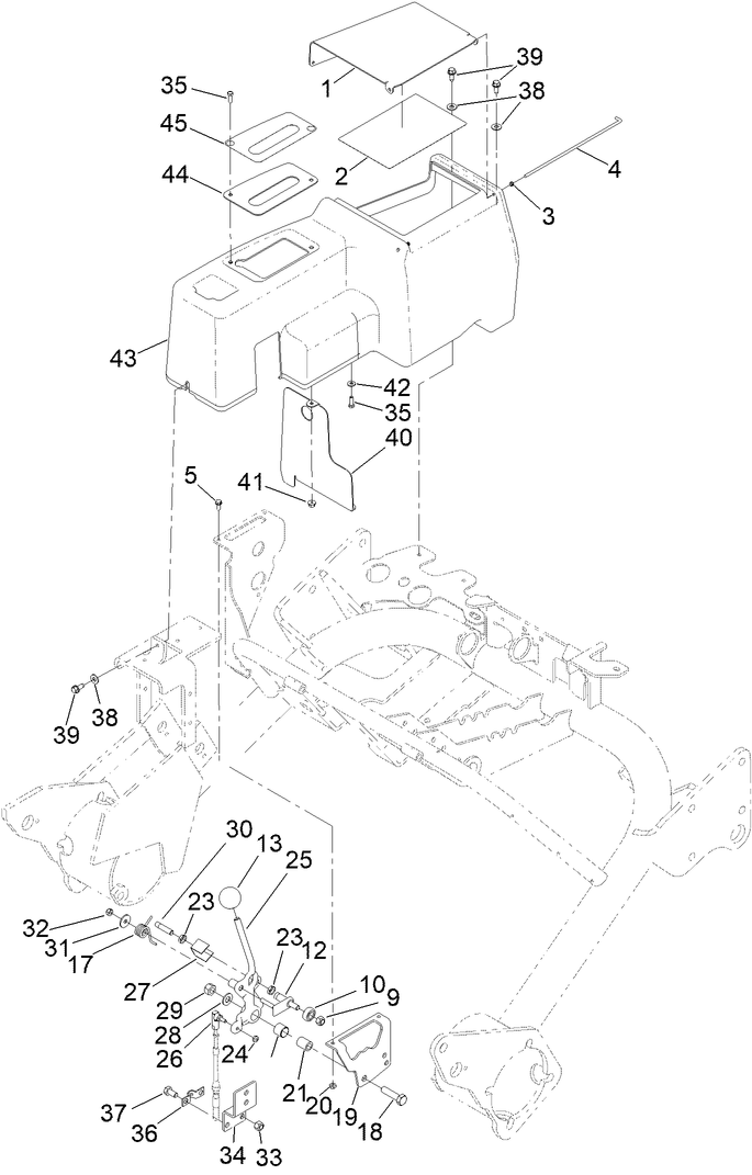 Speed Selector Lever and Console Assembly