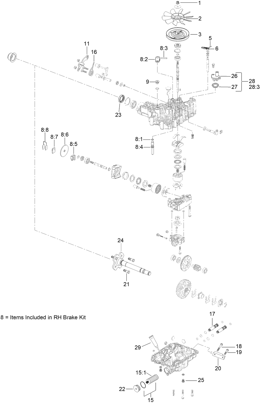 LH Transmission Assembly No. 138-5840