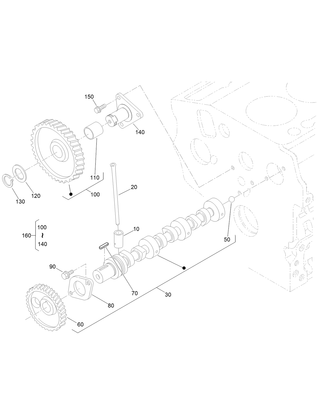 Camshaft and Idle Gear Shaft Assembly