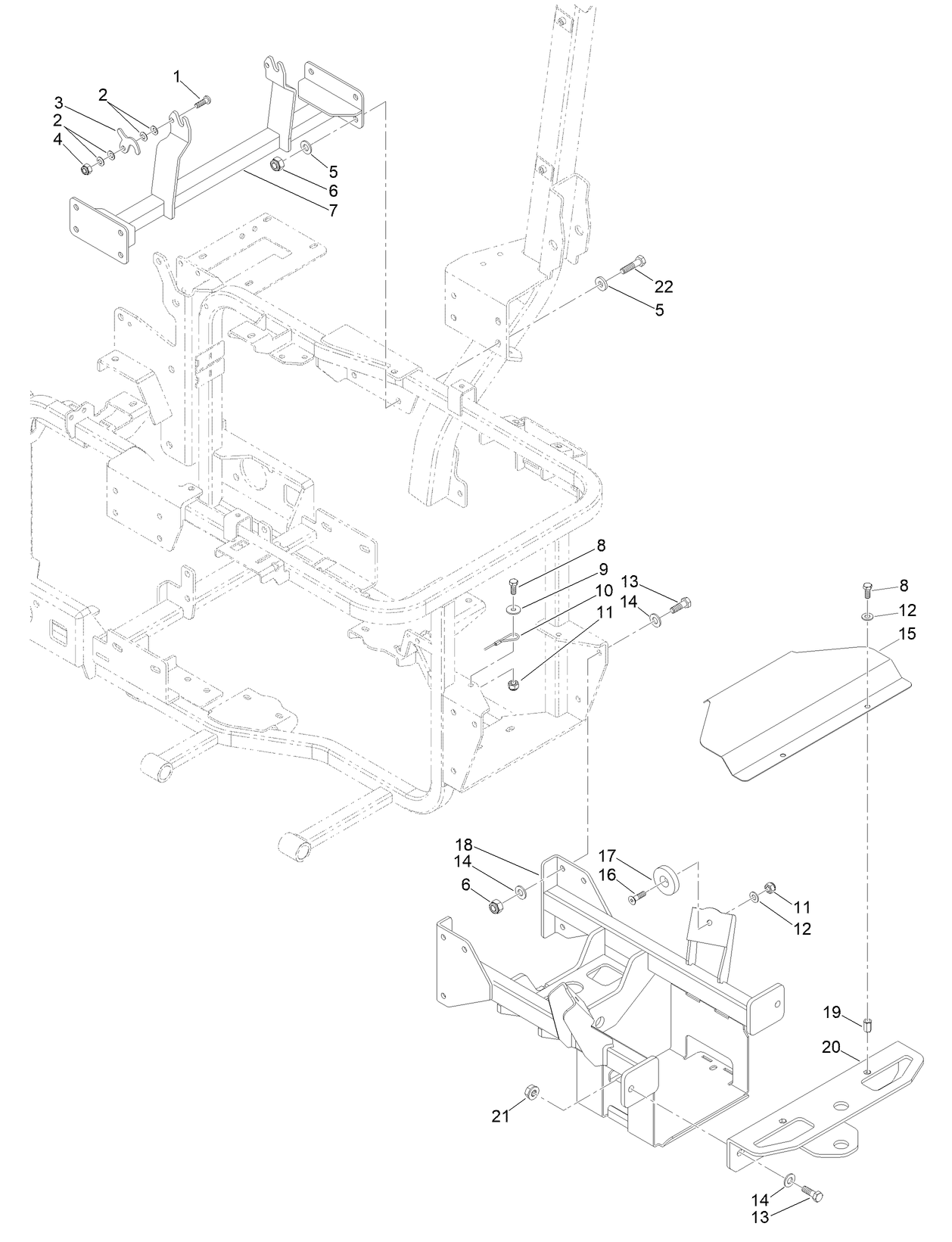 Central Bar and Rear Axle Frame Assembly