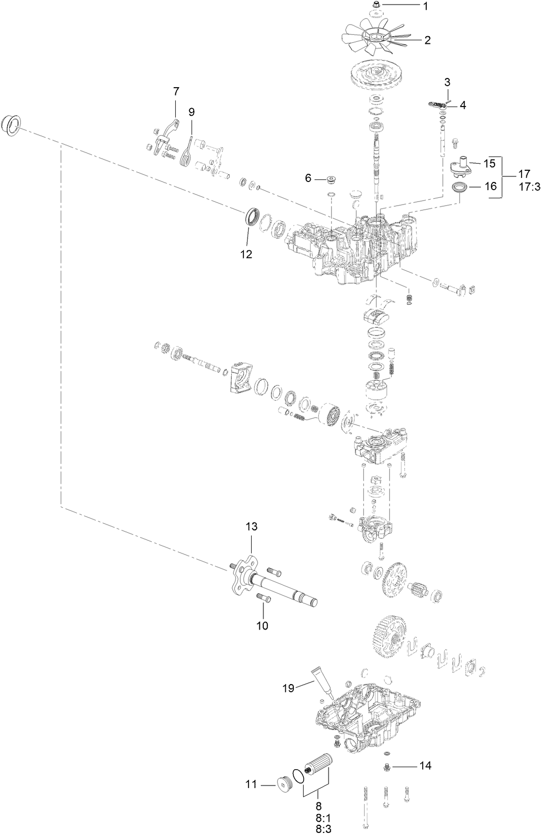 LH Transmission Assembly No. 161-1323