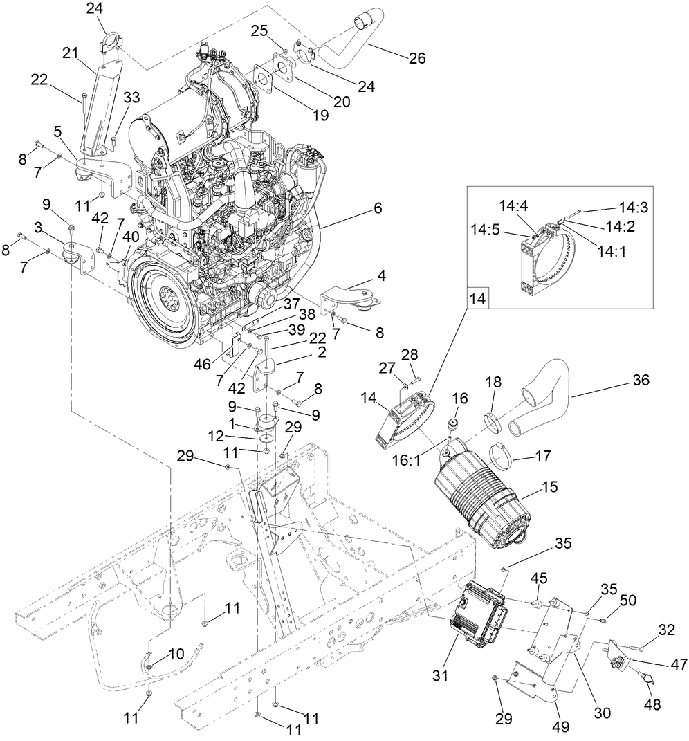 Engine and Air Cleaner Assembly
