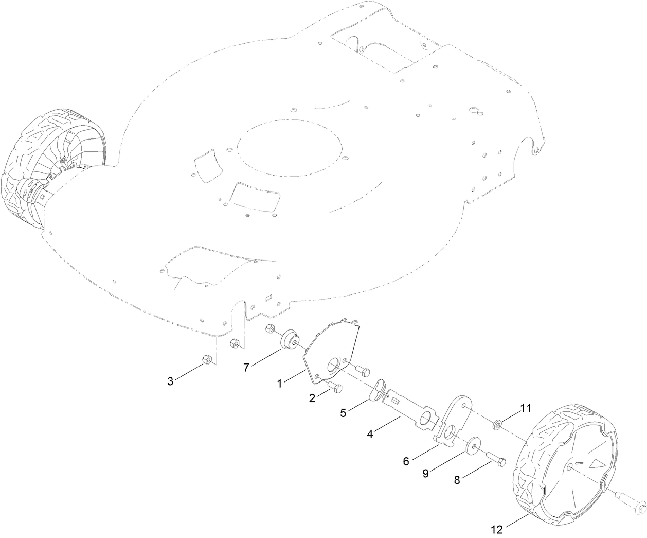 Front Wheel and Height-of-Cut Assembly