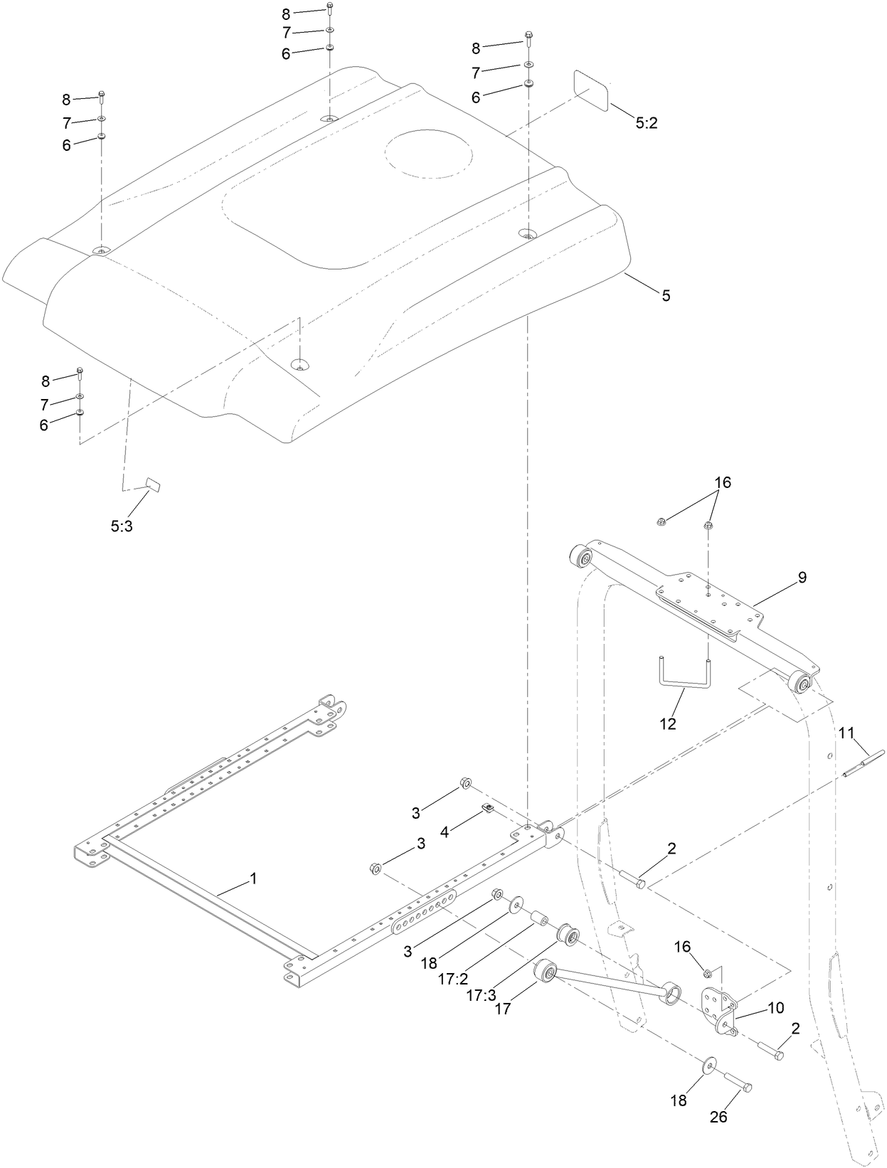 Multi Pro 1750 Turf Sprayer Sunshade Assembly