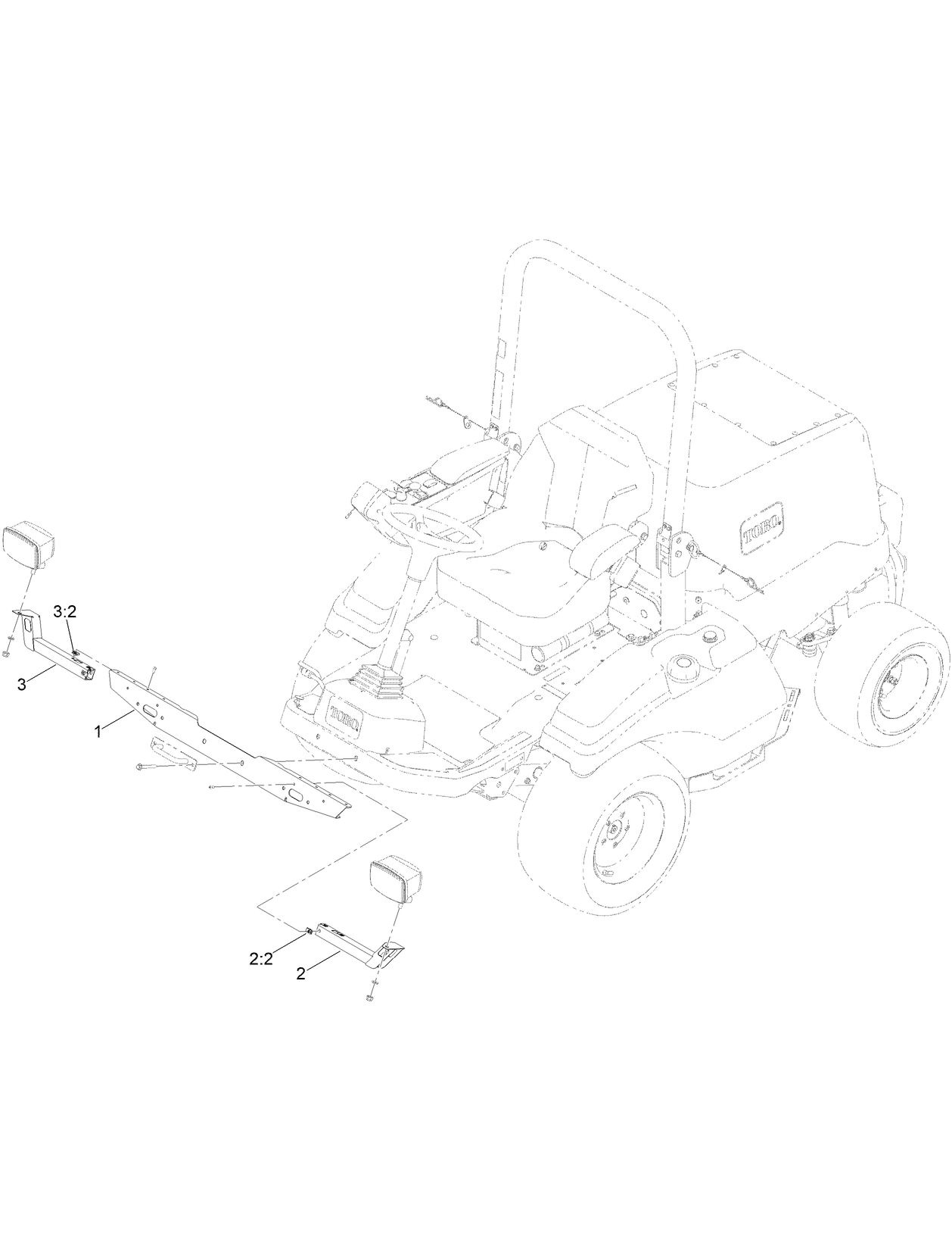 ROPS Unit Front Light Assembly