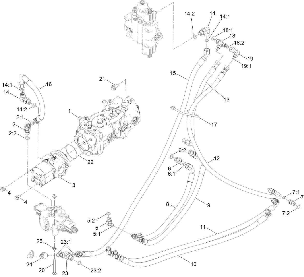 Tandem Pump Hydraulic Assembly