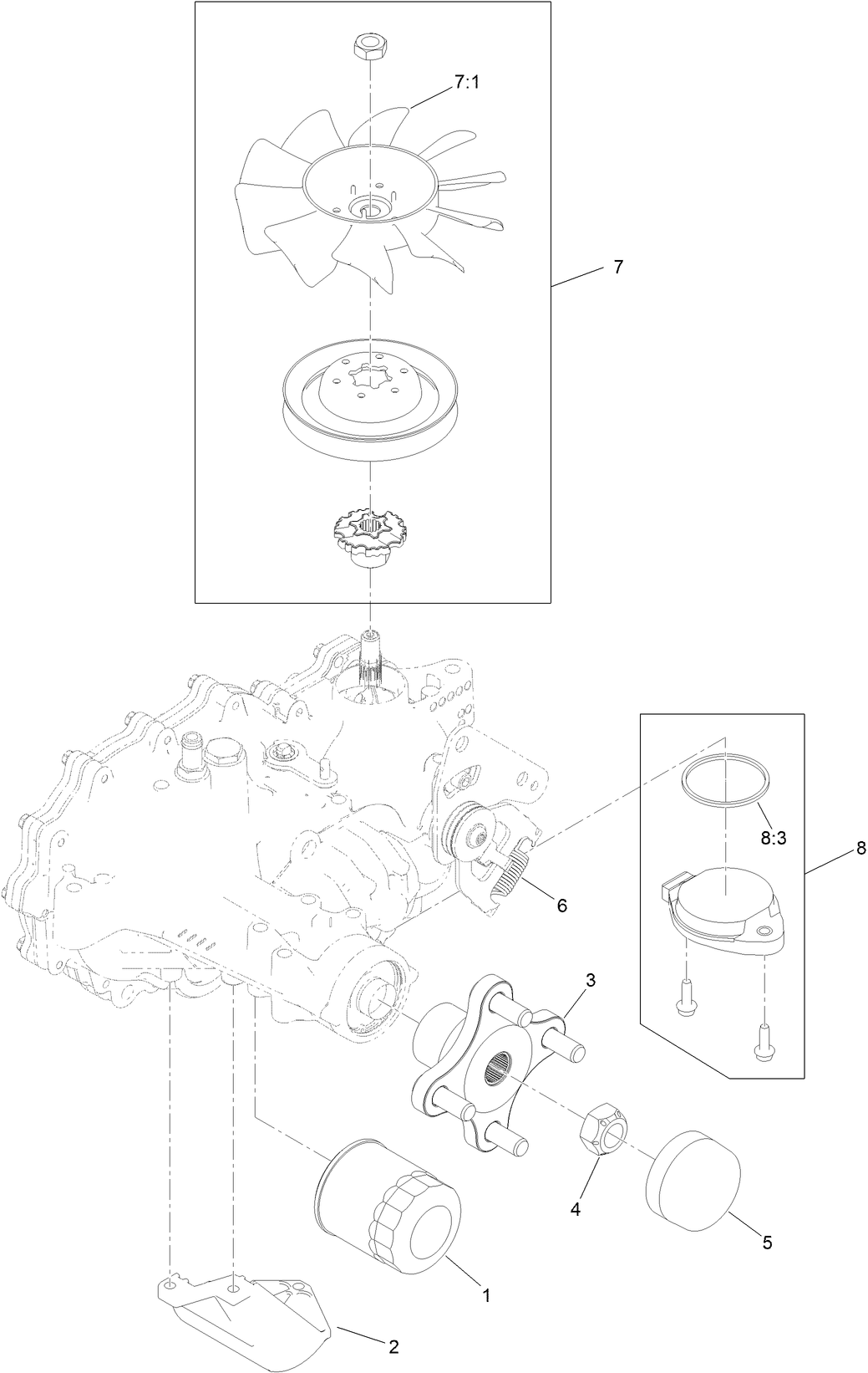 RH Hydraulic Transmission Assembly No. 142-5595