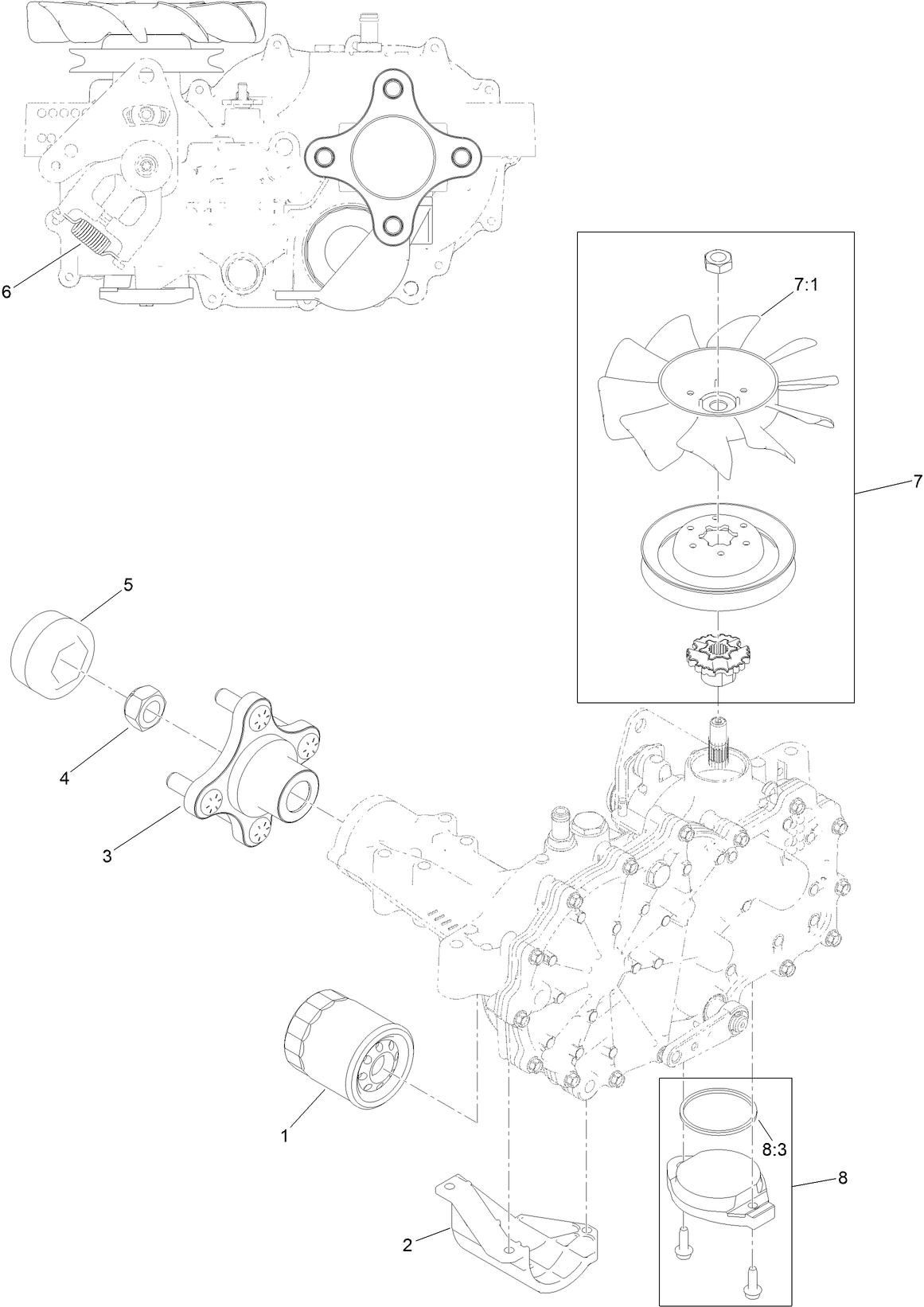LH Hydraulic Transmission Assembly No. 142-5596