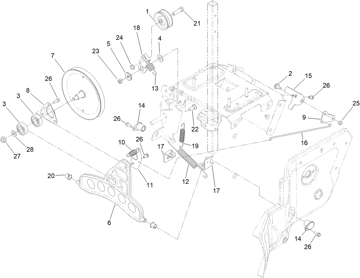 Pulley and Bellcrank Assembly