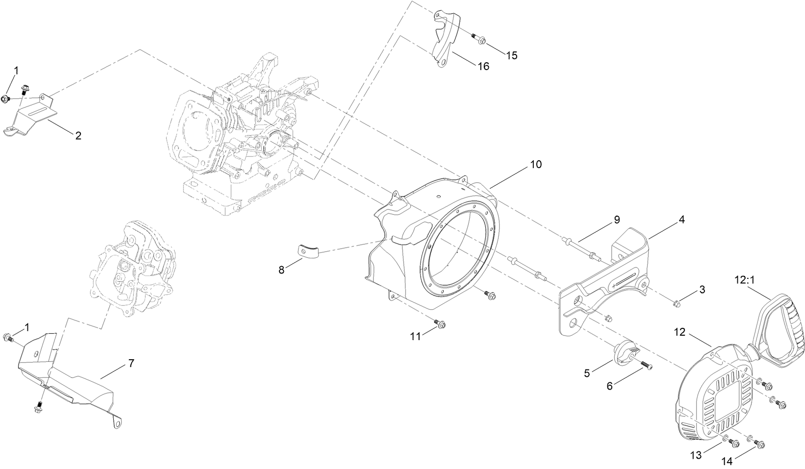 Blower Housing and Shrouds Assembly