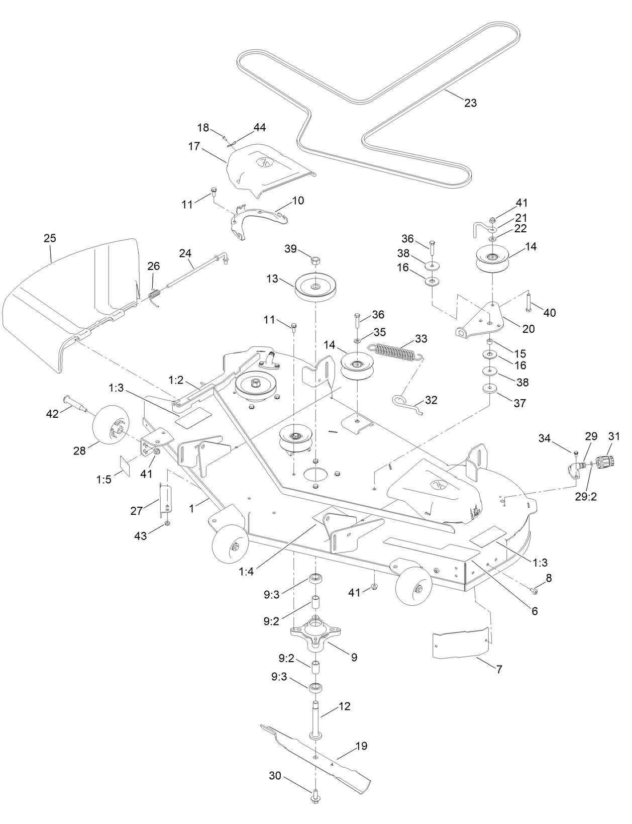 54in Deck and Decal Assembly