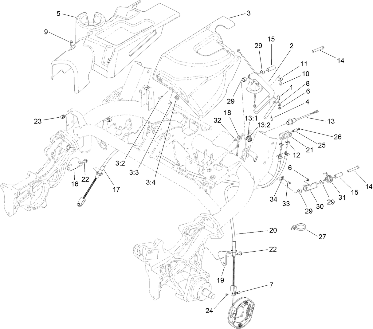 Brake Cable and Lever Assembly