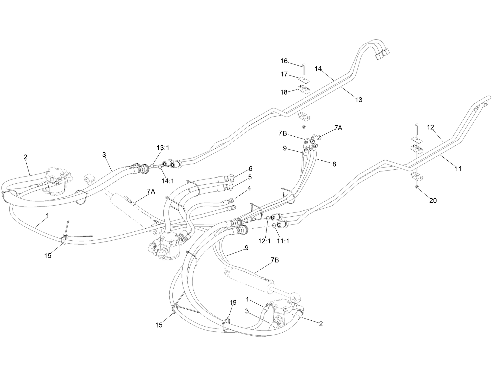Front Deck Hose Routing Assembly