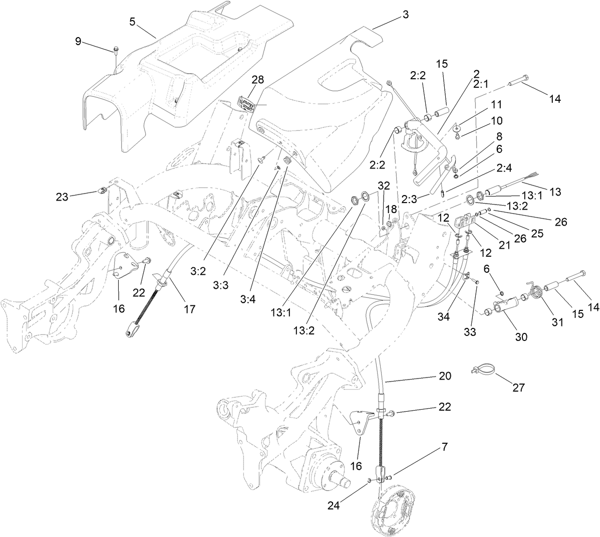 Brake Cable and Lever Assembly