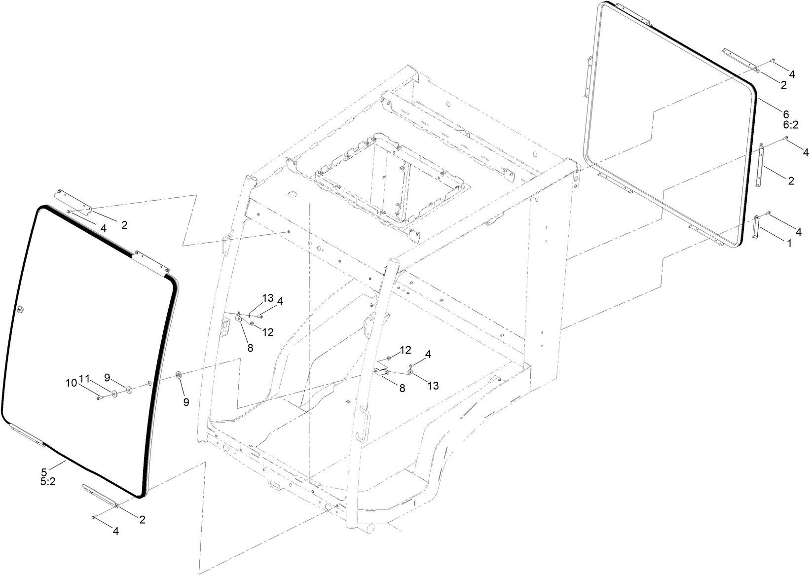 Front and Rear Glass Assembly