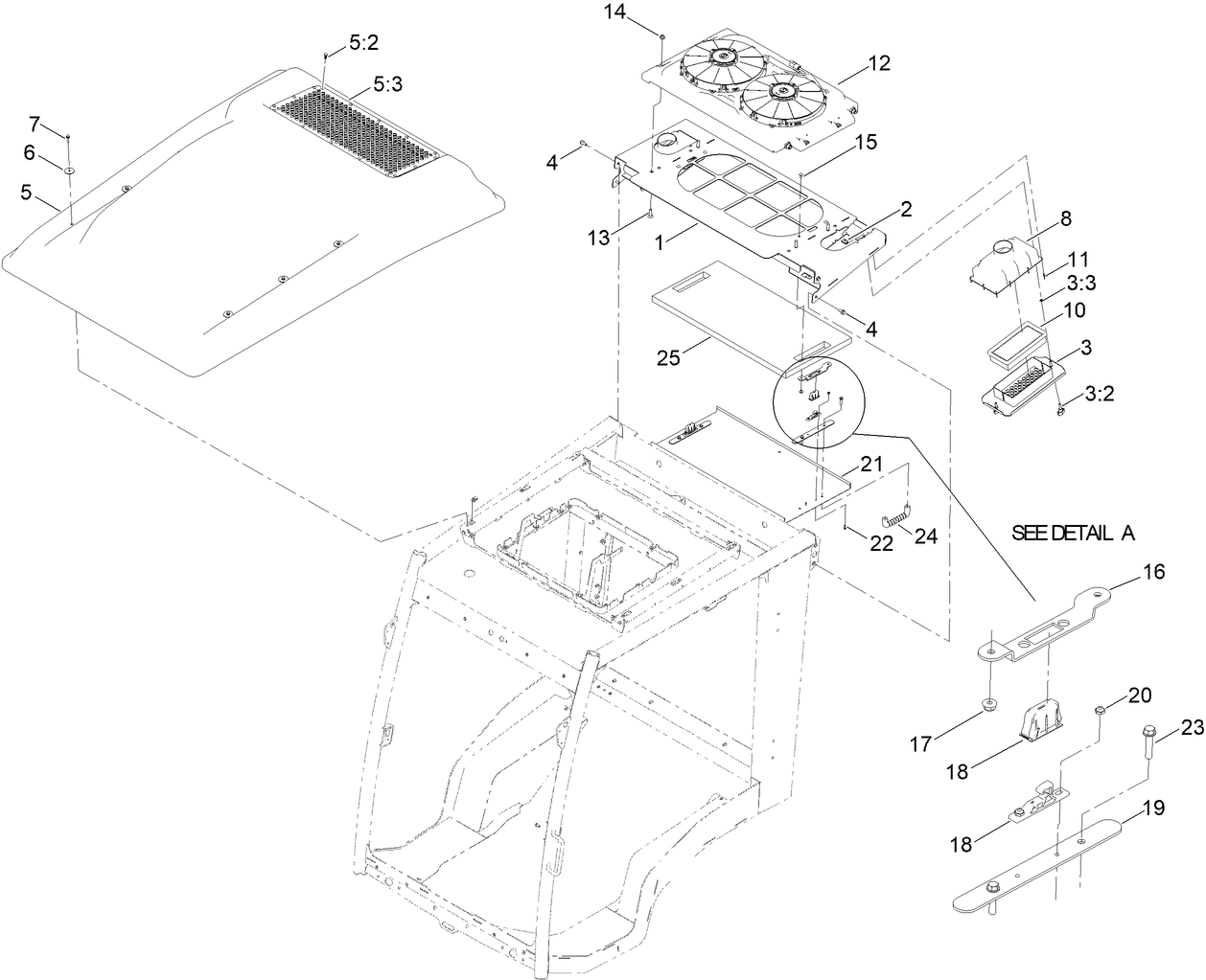 Roof, Air Filter and Condenser Assembly