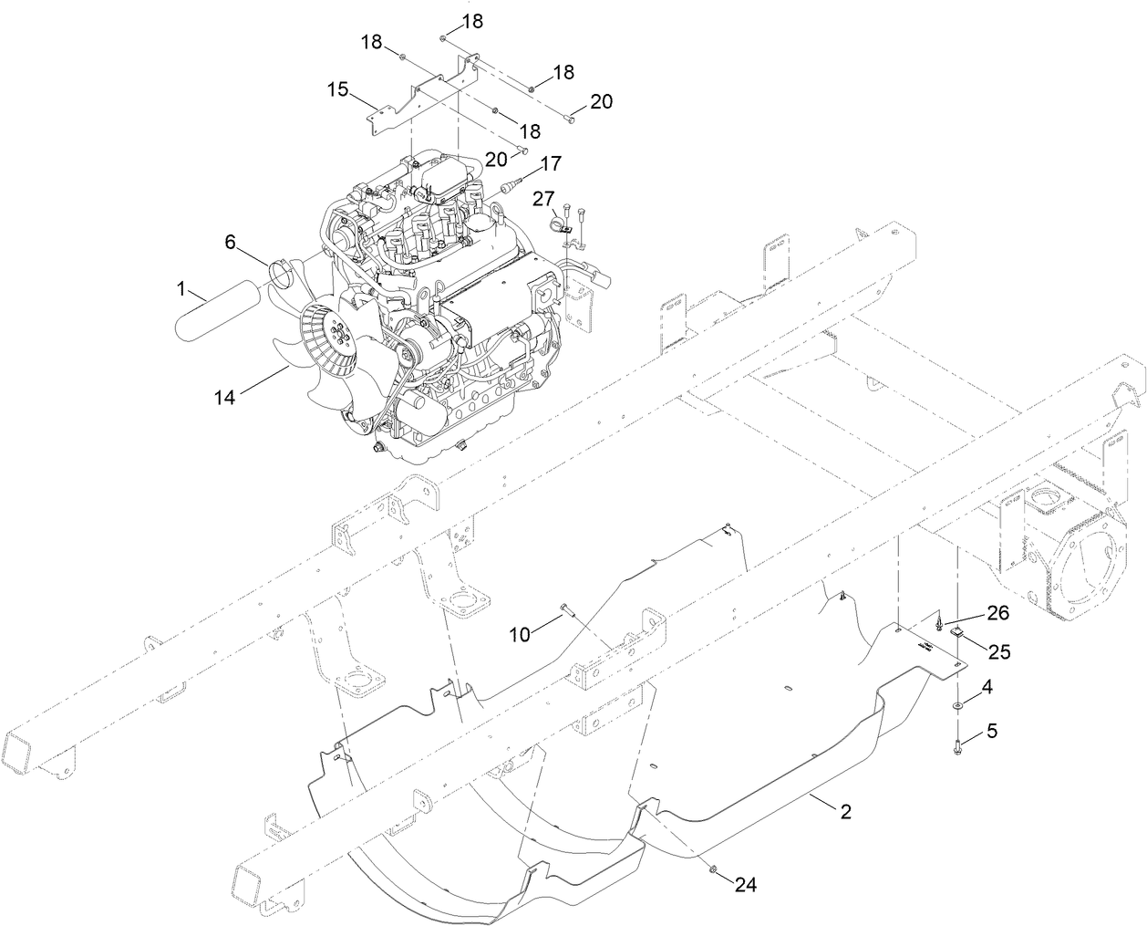 Engine and Shroud Assembly