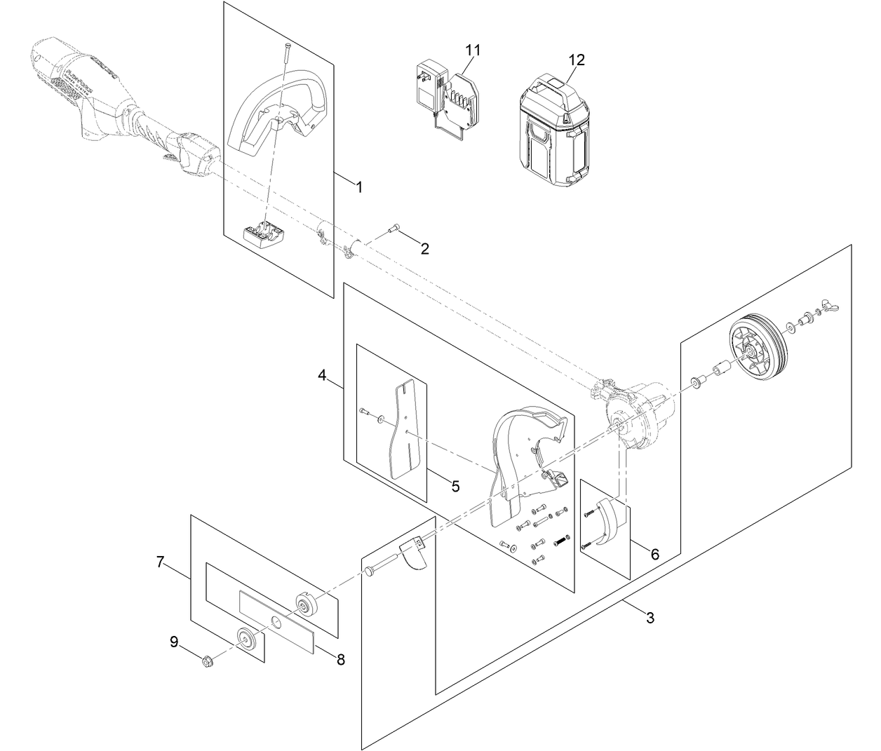 Cordless 60V Stick Edger Assembly