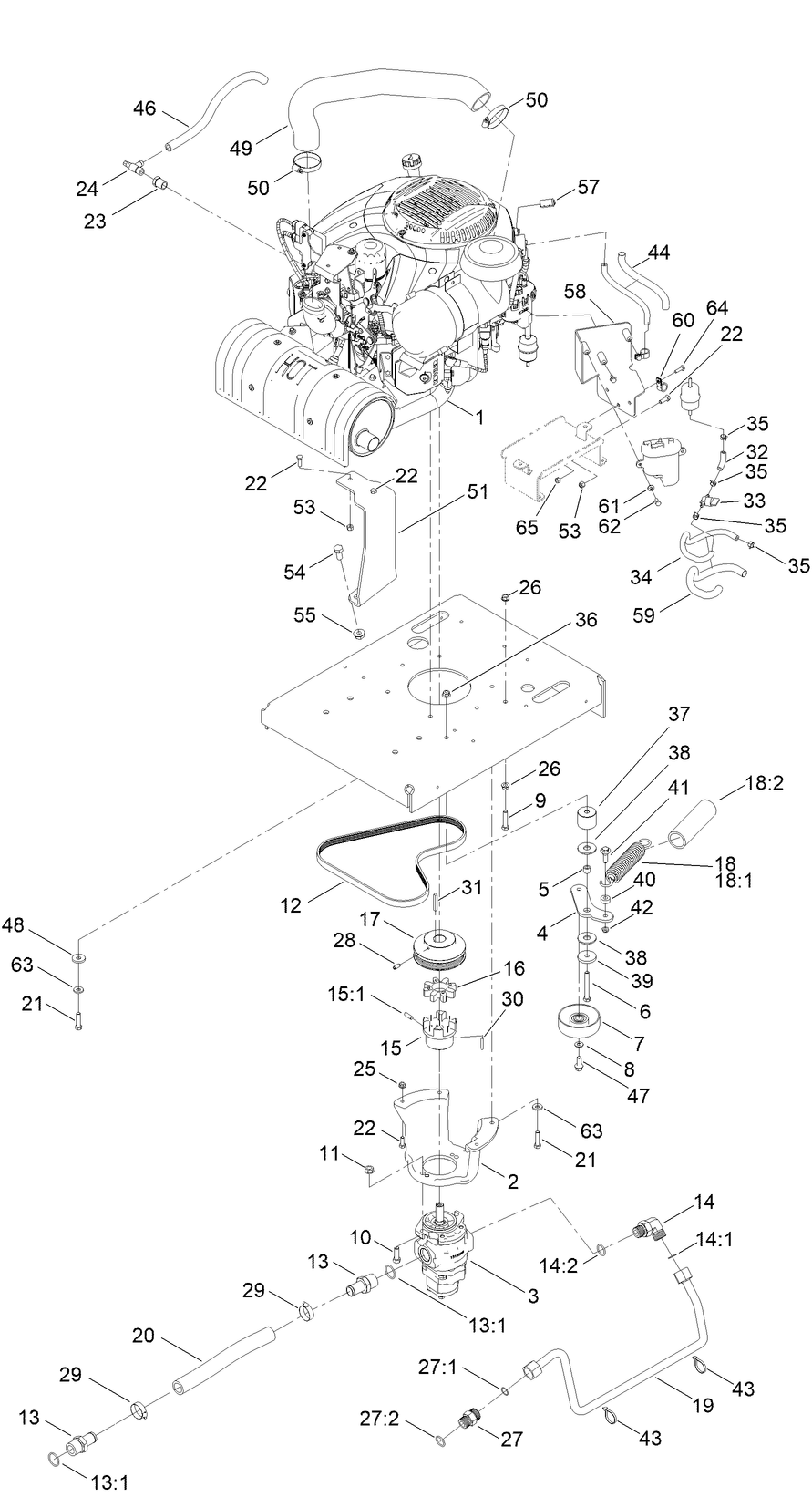 Engine and Mounting Bracket Assembly