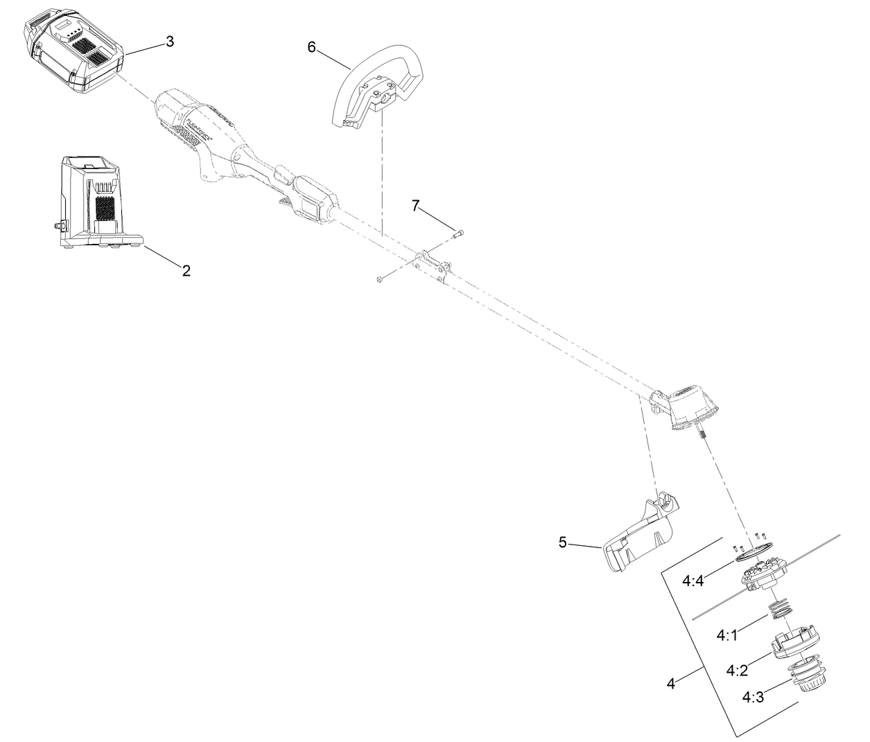 Cordless 60V MAX String Trimmer Assembly