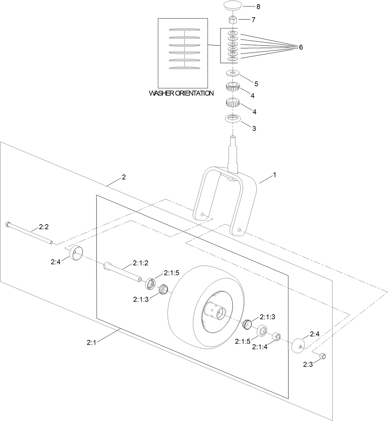 Caster Fork and Wheel Assembly
