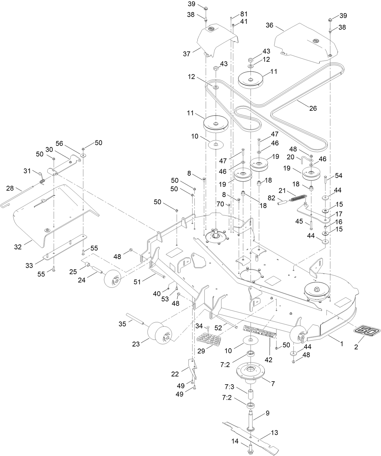 60 Inch Deck and Decal Assembly