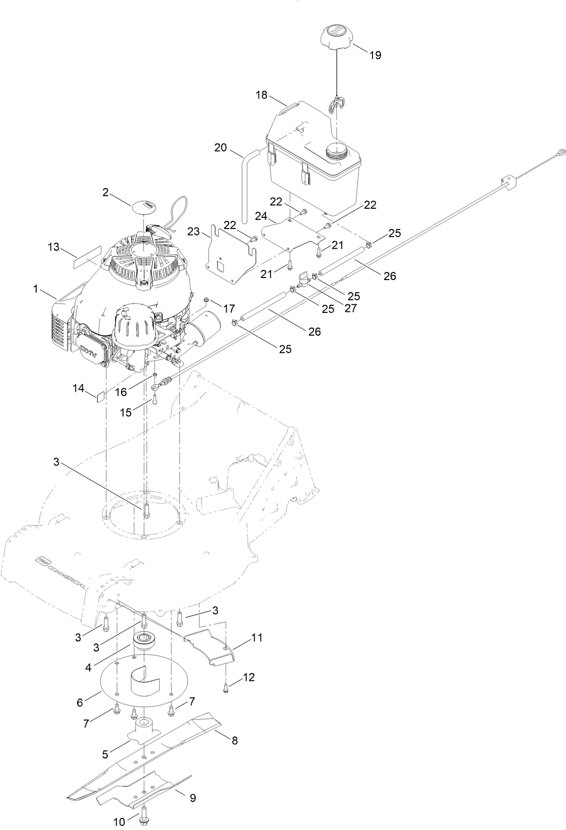 Engine and Blade Assembly