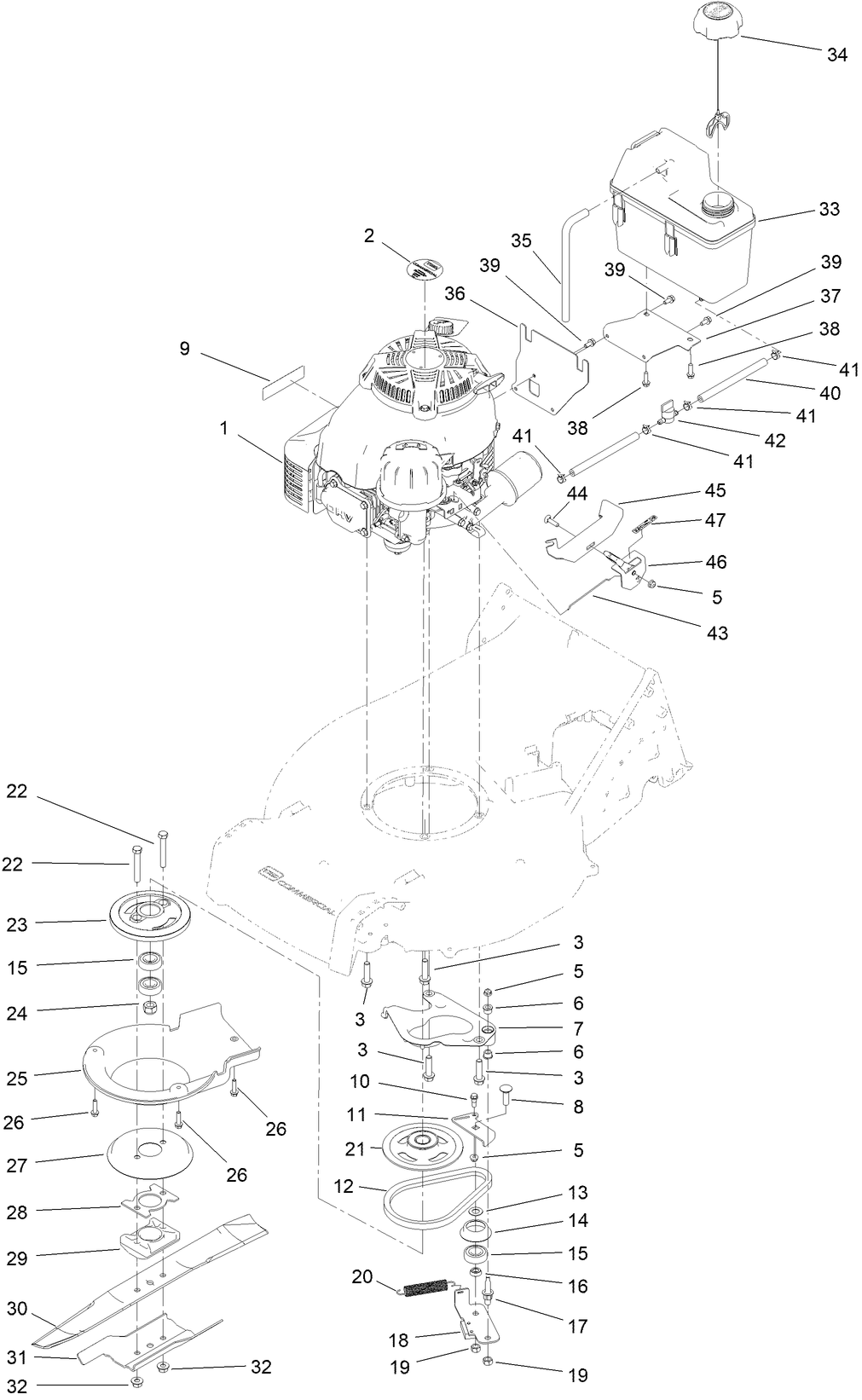 Engine and Blade Assembly
